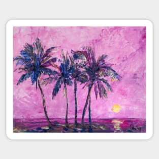 Palms Under Purple Sky Sticker